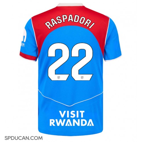 Muški Nogometni Dres Atletico Madrid Giacomo Raspadori #22 Rezervni 2025-26 Kratak Rukav Muški Nogometni Dres Atletico Madrid Giacomo Raspadori #22 Rezervni 2025-26 Kratak Rukav